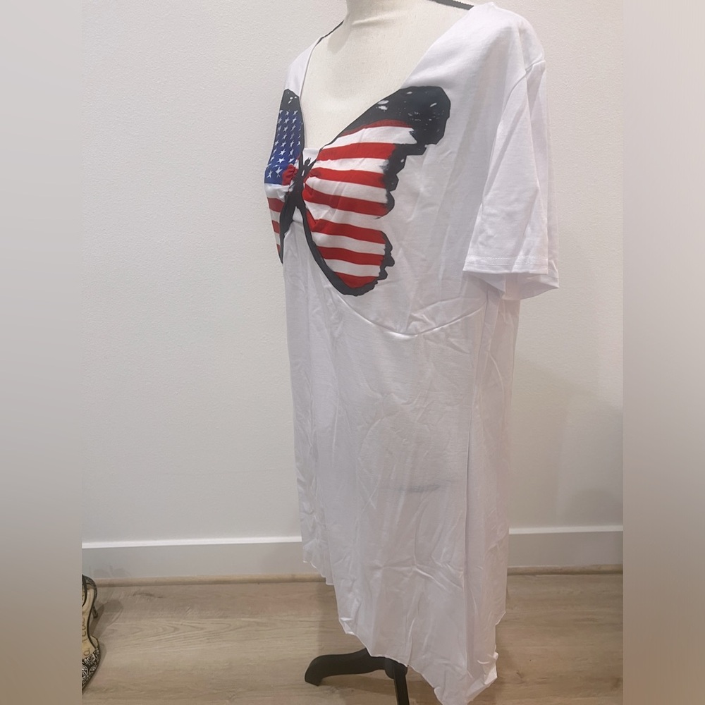 Plus Size Stars and Stripes Top Independence  Day